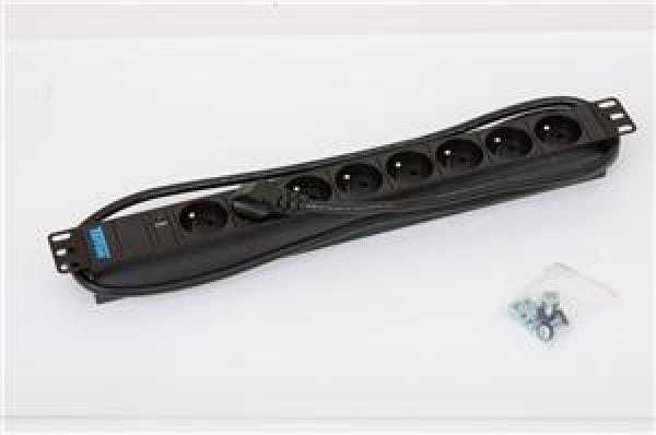 19" 8xCZ zás., kontrolka, 3x1.5mm 2m CZ-DE, RAL9005
