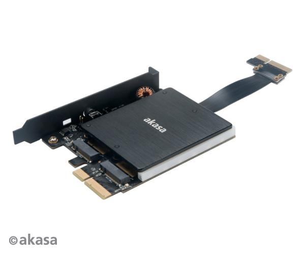 AKASA adaptér dual M.2 do PCIex s chladičom RGB 