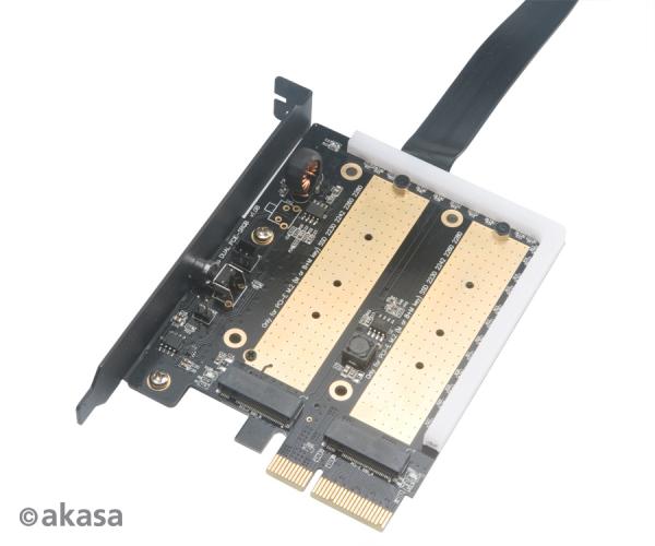 AKASA adaptér dual M.2 do PCIex s chladičom RGB 