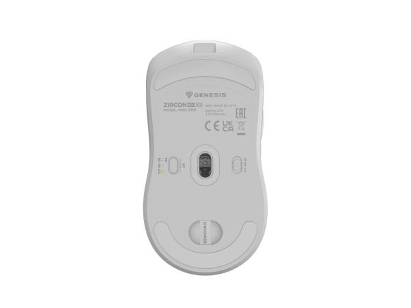 Genesis herná myš ZIRCON 500 G2/ Herná/ Optická/ 10 000 DPI/ USB+BT/ Biela 