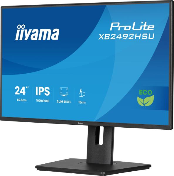 24" iiyama XB2492HSU-B1: IPS, FHD, HDMI, DP, zelená, HAS 