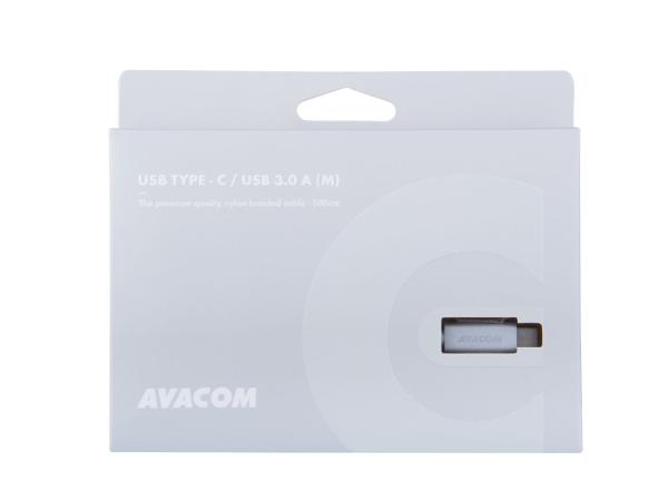Kábel AVACOM TPC-100S USB - USB Type-C, 100cm, strieborná 