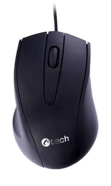 C-TECH Myš WM-07/ Ergonomická/ Optická/ Pre pravákov/ 1 200 DPI/ Drôtová USB/ Čierna