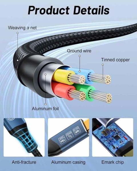 PremiumCord USB4™ Version2.0 80Gbps 16K@60Hz 240W Thunderbolt 3 a 4 kábel zahnutý 1m 
