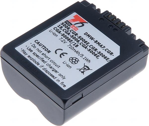 Batéria T6 Power Panasonic DMW-BMA7, CGR-S006, CGR-S006E, CGA-S006, BP-DC5-E, 710mAh, 5, 1Wh 
