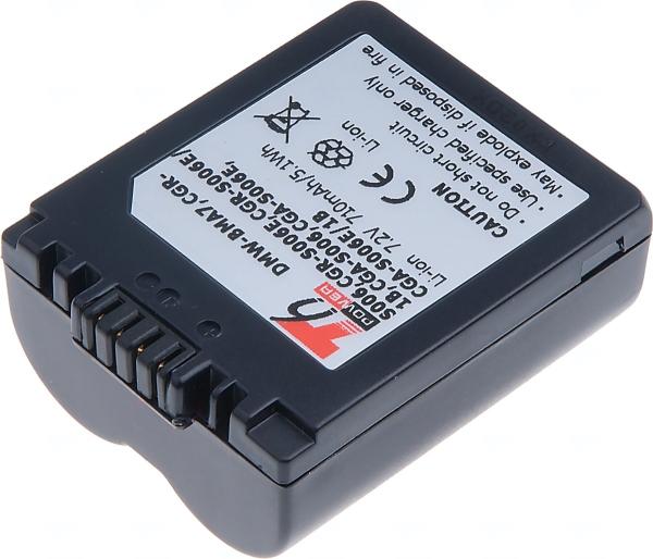 Batéria T6 Power Panasonic DMW-BMA7, CGR-S006, CGR-S006E, CGA-S006, BP-DC5-E, 710mAh, 5, 1Wh