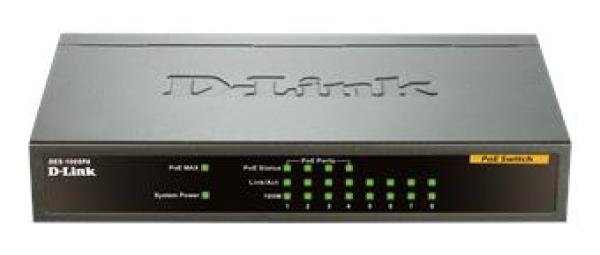 D-Link DES-1008PA 8x10/ 100 Desktop Switch, 4xPoE