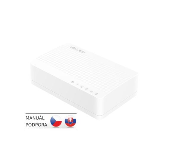 Tenda S105 5-portový mini Eco Fast Ethernet switch, 10/100 Mbps, stolný