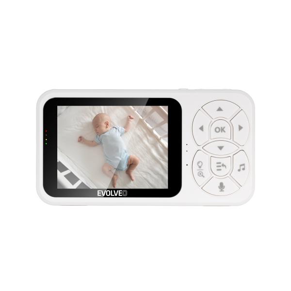 EVOLVEO Baby Monitor N35, detská pestúnka s kamerou, VOX, teplomer, nočné videnie, RGB svetlo, Ružová 
