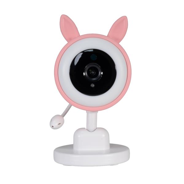 EVOLVEO Baby Monitor N35, detská pestúnka s kamerou, VOX, teplomer, nočné videnie, RGB svetlo, Ružová 