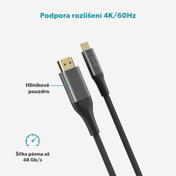 Epico UltraLink HDMI to USB-C 4K/ 60Hz 2m kábel EC60 