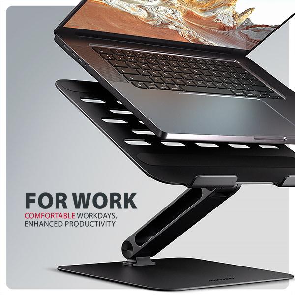 AXAGON STND-LQB hliníkový HQ stojan na notebook 10"-17.3" nastaviteľná výška a uhol, čierny 