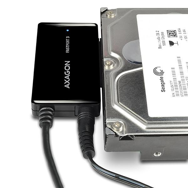 AXAGON ADSA-FP3, USB 5Gbps - SATA 6G, 3.5" HDD FASTport3 adaptér, vrátane AC napájača 