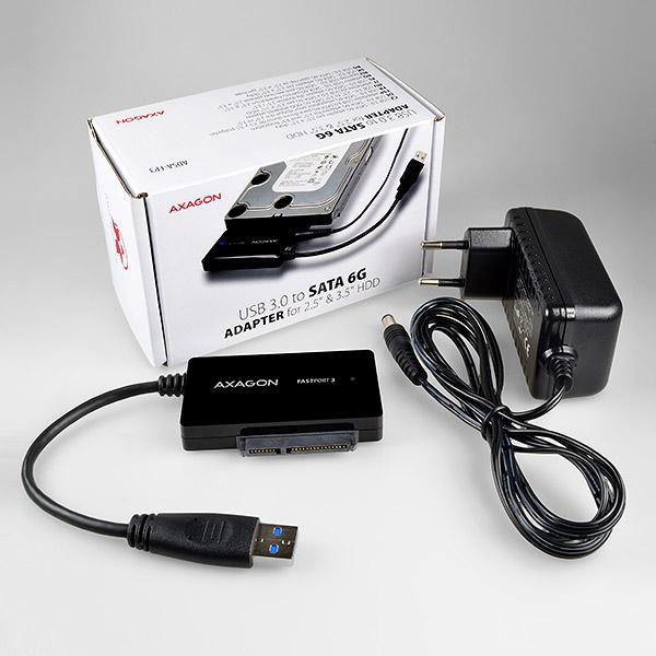 AXAGON ADSA-FP3, USB 5Gbps - SATA 6G, 3.5" HDD FASTport3 adaptér, vrátane AC napájača 