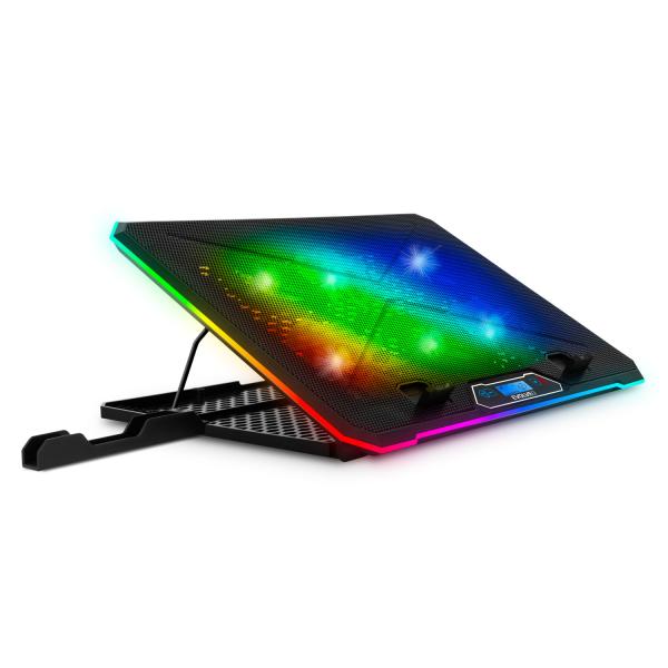 EVOLVEO Ania 9RGB, chladiaca podložka pod notebook, 6x ventilátor, RGB podsvietenie ventilátorov a obvod 