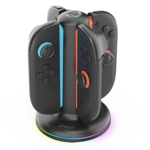 iPega SW2052 Nabíjacia Stanica s RGB pre JoyCon Ovládače Nintendo Switch 2 Black 