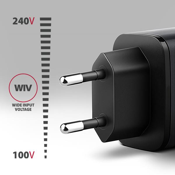 AXAGON ACU-PQ67D GaN nabíjačka do siete 67W, USB-A+USB-C, PD3.0/ PPS/ QC4+/ SFC2.0/ Apple, LCD display 