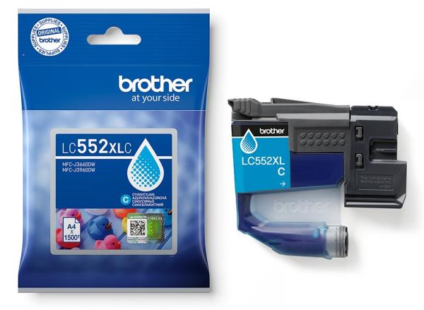 Brother LC-552XLC - atrament azúrový XL 