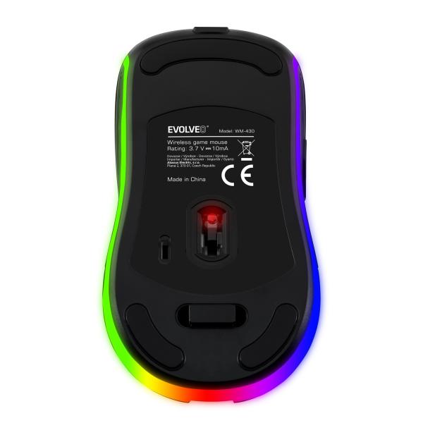 EVOLVEO WM430/ Herná/ Optická/ 1 600 DPI/ Bezdrôtová USB/ Čierna 