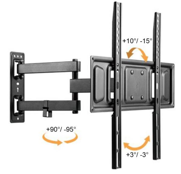 Výsuvný držiak Brateck LPA63-443 pre TV 32"-55" 35kg polohovateľný nástenný 