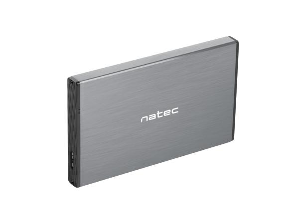 Externý box pre HDD 2, 5" USB 3.0 Natec Rhino Go, šedý, hliníkové telo 