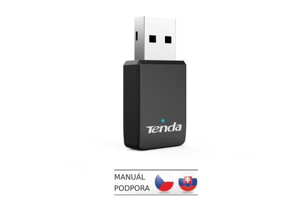 Tenda U9 WiFi AC650 USB adaptér, 633 Mb/ s (433 + 200 Mb/ s), 802.11 ac/ a/ b/ g/ n, OS Win XP/ 7/ 8/ 10/ 11