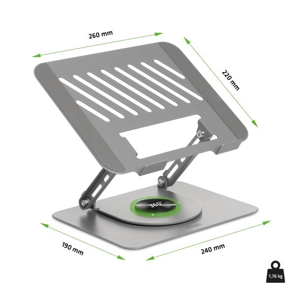 EVOLVEO CoolGuy, stojan pod notebook, 17", záruka 5 rokov, šedý 