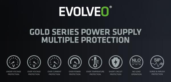 EVOLVEO G1000/ 1000W/ ATX 3.0/ 80PLUS Gold/ Modular 