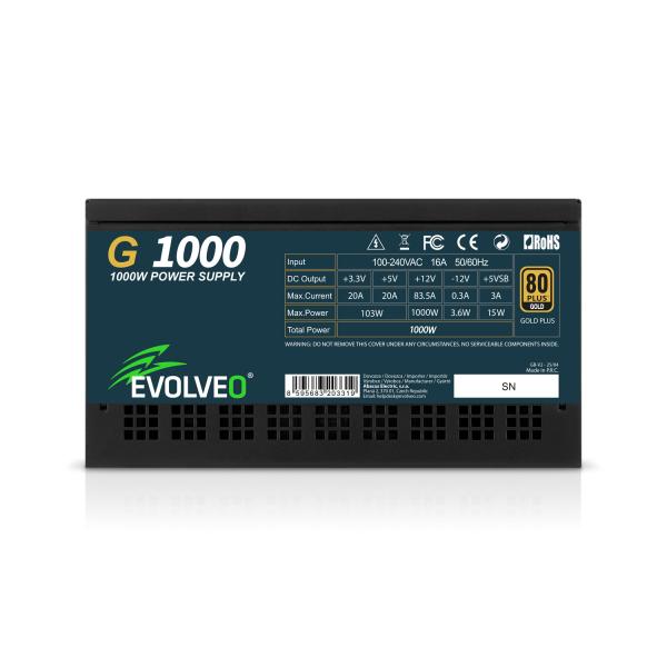 EVOLVEO G1000/ 1000W/ ATX 3.0/ 80PLUS Gold/ Modular 