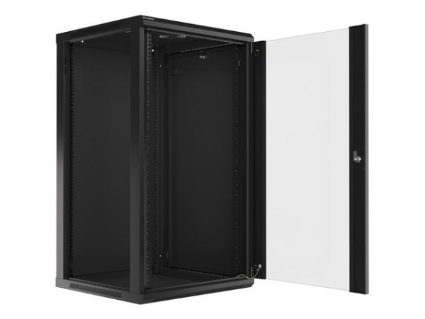 LANBERG 19" RACKOVÁ SKRIŇA PRO MONTÁŽ NA STENU 22U/ 600X600 (FLAT PACK) ČIERNA V2 