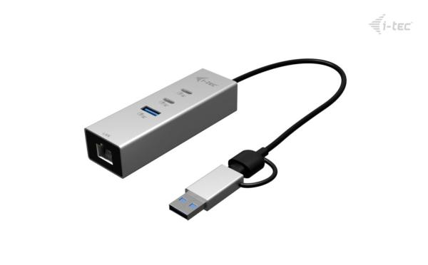 i-tec USB-C/ USB-A Metal HUB 3 (2x USB-C, 1x USB-A) Port + 2.5GLAN 