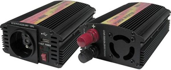 Menič napätia Carspa CAR300U-12 12V/ 230V+USB 300W, modifikovaná sínus