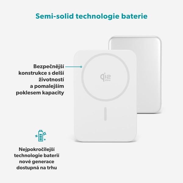 Epico Qi2 25W 10000mAh Mag+ powerbanka EM75 - strieborná 