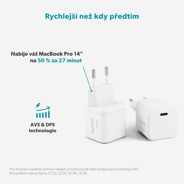 Epico Micro AVS GaN 100W dynamický adaptér EA100b 
