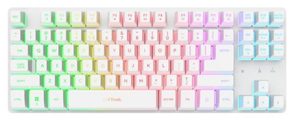 Trust GXT831 Thado TKL/ Bezdrôtové USB/ US/ Biela 