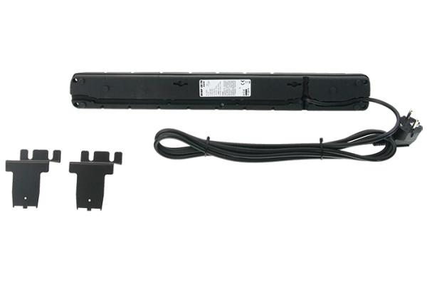 19" napája.panel ACAR S8/ 5m 8x220V Black+prep.ochr.10A 