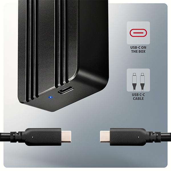 AXAGON EEM2-40G, USB-C 40Gbps externý box pre M.2 NVMe SSD, zosilnený hliník 
