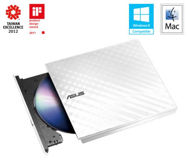 ASUS DVD Writer SDRW-08D2S-U LITE/ WHITE,  externá štíhla DVD-RW,  biela,  USB