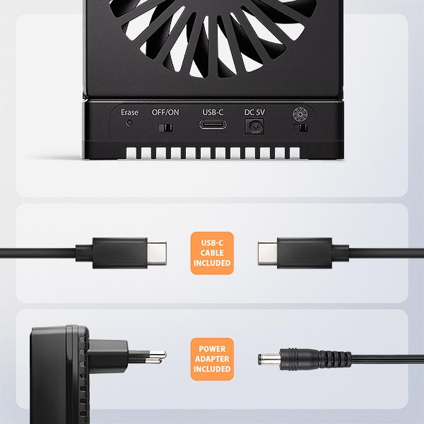 AXAGON ADSA-M2C44, USB4 dokovacia stanica pre 4× M.2 NVMe SSD s funkciou klonovania 