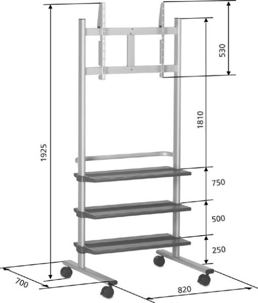 Vogel´s Pojazdný stojan na LCD PB 175, výška 1925mm 