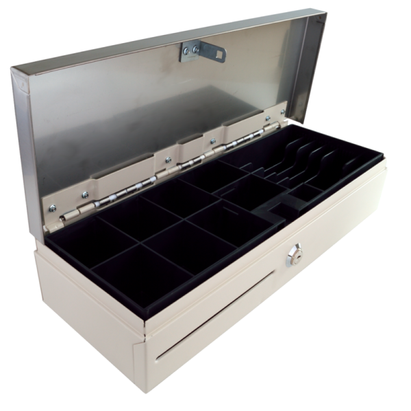 Pokladničná zásuvka flip-top FT-460C3 - s kab, biela 