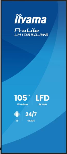 105" iiyama LH10552UWS-B1AG: IPS, 5K, USB-C, 24/ 7 