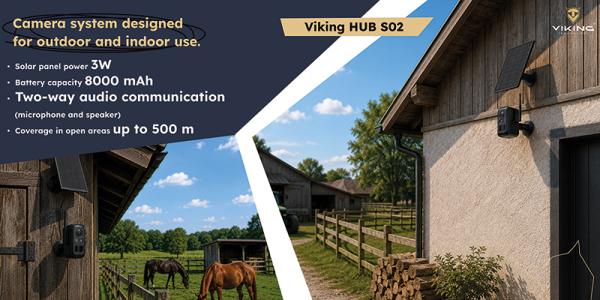 Set solárnych kamier Viking HUB S02/ 8000 mAh/ mobilné aplikácie/ outdoor 