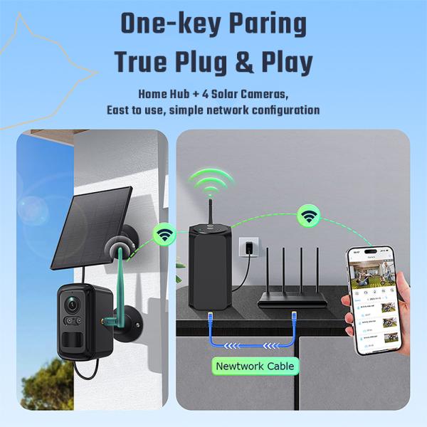 Set solárnych kamier Viking HUB S04/ 8000 mAh/ mobilné aplikácie/ outdoor 