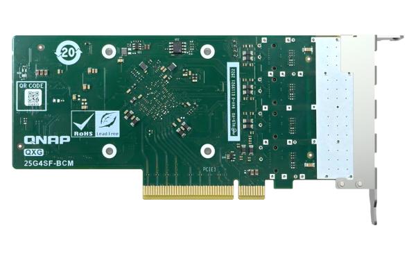 QNAP QXG-25G4SF-BCM, 4x25GbE SFP28, PCIe 4.0x8 