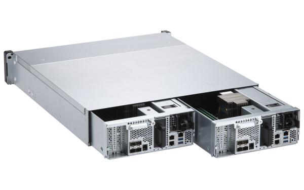 QNAP ES2486AFdc-2142IT-128G (all-flash NAS, duálny radič, 2x Xeon, 2x 64GB RAM, 24x 2, 5" U.2/ U.3) 