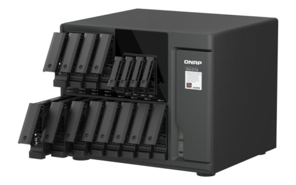 QNAP TVS-h1677AX-R5-16G (AMD Ryzen 5, ZFS, 16GB DDR5 RAM, 12x 3, 5" + 4x 2, 5", 2x 2, 5GbE, 2x 10GbE) 