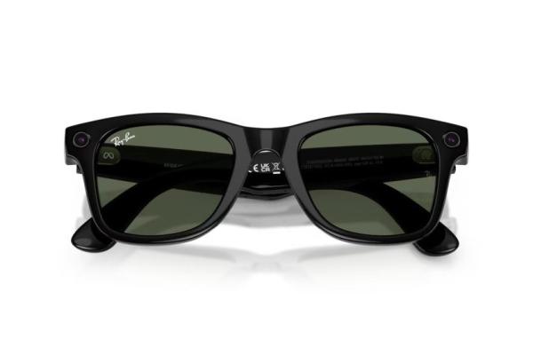 Meta Ray-Ban Gen2 Wayfarer, Black, G15 Green (Large) 