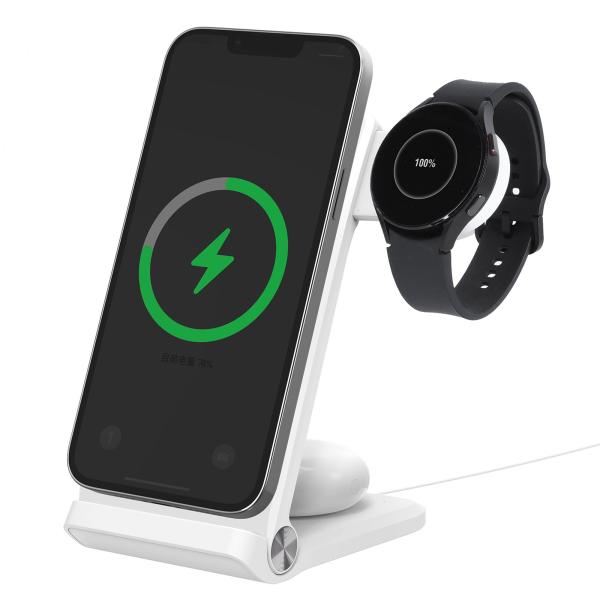 Nillkin PowerTrio 3v1 Bezdrôtová Nabíjačka MagSafe pre Samsung Watch White 