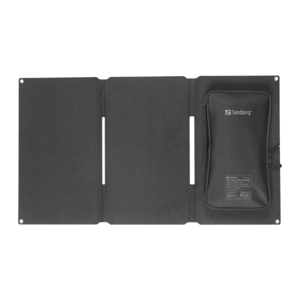 Sandberg Solar Charger 30W USB/ USB-C/ DC, skladacia solárna nabíjačka, čierna 